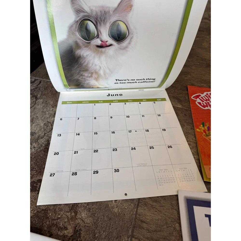 Vintage NEW Twisted Whiskers Calendar Lot 2004 2007‎ DateWorks Funny Cats Dogs